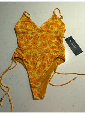 Blackbough Yellow Orange Floral One-Piece Swimsuit